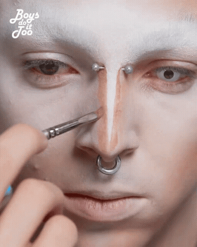 A Close Up Of A Person 'S Face With Boys Do It Joo Written In The Corner GIF