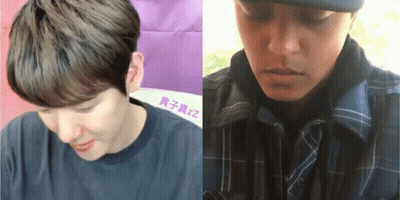 A Close Up Of A Person 'S Face With Chinese Writing On The Bottom GIF