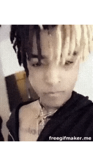 A Close Up Of A Person 'S Face With Dreadlocks And A Choker . Sticker