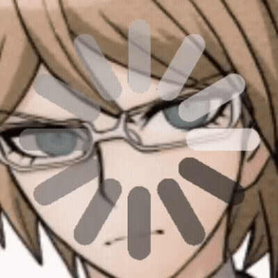 A Close Up Of A Person 'S Face With Glasses And A Loading Screen . GIF