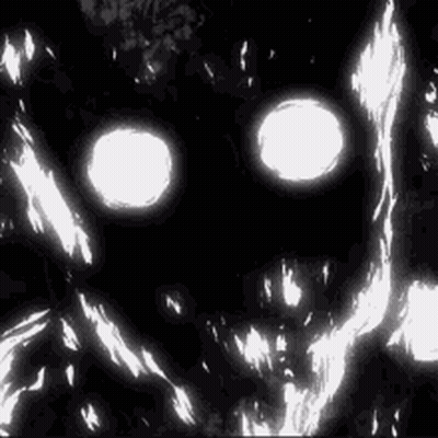 A Close Up Of A Person 'S Face With Glowing Eyes . GIF