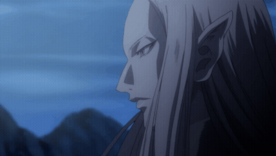 A Close Up Of A Person 'S Face With Long White Hair GIF