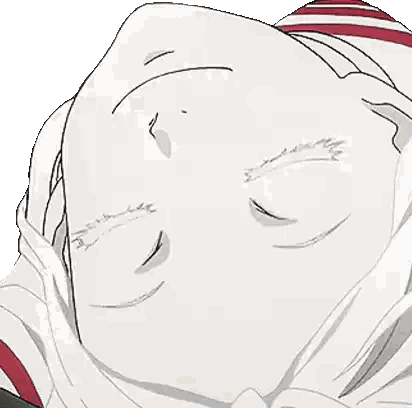 A Close Up Of A Person 'S Face With Red Eyes Looking Up . Sticker