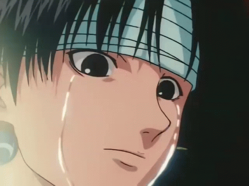 A Close Up Of A Person 'S Face With Tears Running Down Their Face GIF