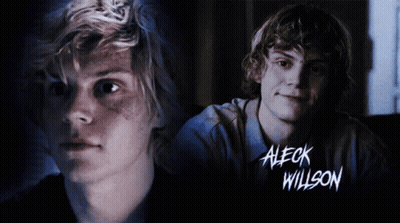 A Close Up Of A Person 'S Face With The Name Aleek Willson Written On The Bottom GIF