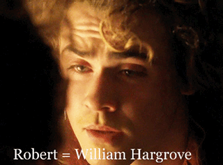 A Close Up Of A Person 'S Face With The Name Robert William Hargrove GIF