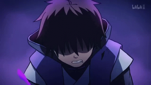 A Close Up Of A Person 'S Face With The Word Bilibili On The Bottom Left GIF
