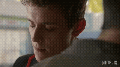 A Close Up Of A Person 'S Face With The Word Netflix On The Bottom Right GIF