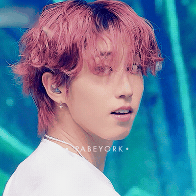A Close Up Of A Person 'S Face With The Word Rabeyork Written On The Bottom GIF