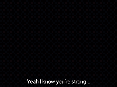 A Close Up Of A Person 'S Face With The Words " And I Know I 'M Weak " Below It GIF