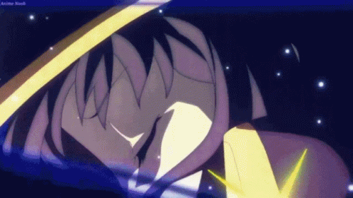 A Close Up Of A Person 'S Face With The Words Anime Nerd On The Bottom Left GIF