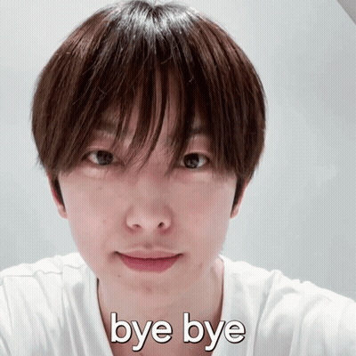 A Close Up Of A Person 'S Face With The Words Bye Bye Written On It GIF