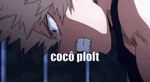 A Close Up Of A Person 'S Face With The Words `` Coco Ploft '' Written On It . GIF