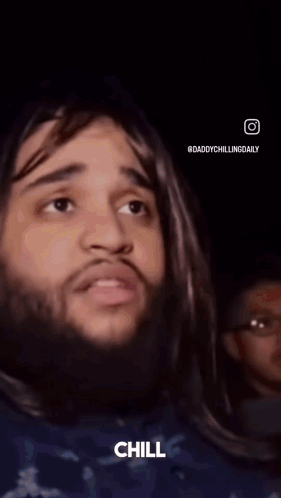 A Close Up Of A Person 'S Face With The Words Daddychillingdaily On The Bottom GIF