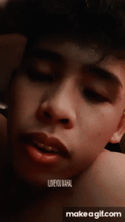 A Close Up Of A Person 'S Face With The Words " Iloveyou Mahal " On The Bottom GIF