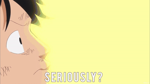 A Close Up Of A Person 'S Face With The Words " Seriously " Below It GIF