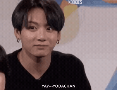 A Close Up Of A Person 'S Face With The Words `` Yay-Yodachan '' Written On It . GIF