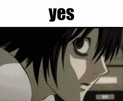 A Close Up Of A Person 'S Face With The Words Yes Written Above It GIF