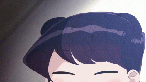 A Close Up Of A Person 'S Face With Their Eyes Closed And Purple Hair GIF