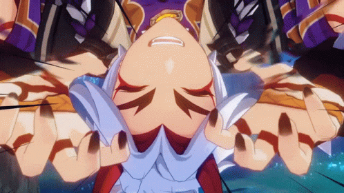 A Close Up Of A Person 'S Face With Their Eyes Closed And Their Hands Behind Them GIF