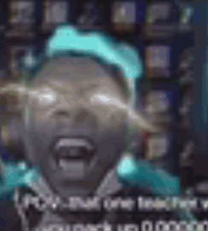 A Close Up Of A Person 'S Face With Their Mouth Open And Their Eyes Glowing . GIF