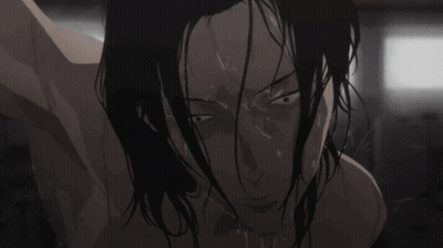 A Close Up Of A Person 'S Face With Water Coming Out Of Their Eyes GIF