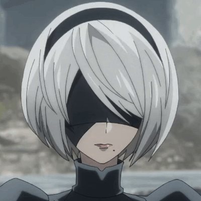 A Close Up Of A Person 'S Face With White Hair And A Black Headband GIF