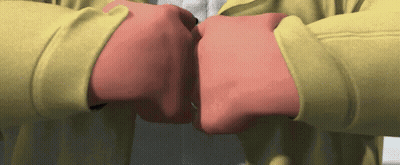 A Close Up Of A Person 'S Fist Bumping Each Other GIF