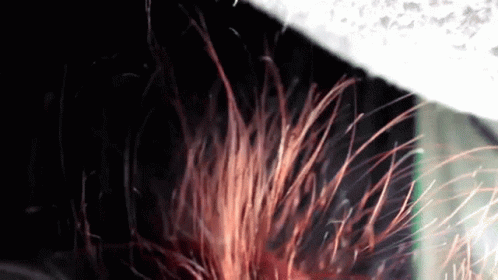 A Close Up Of A Person 'S Hair Being Blown By A Fan GIF