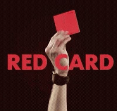 A Close Up Of A Person 'S Hand Holding Another Person 'S Hand In Front Of Red Letters . GIF