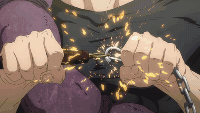 A Close Up Of A Person 'S Hands Holding A Chain With Sparks Coming Out Of It GIF