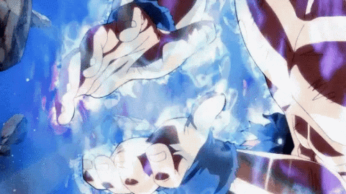 A Close Up Of A Person 'S Hands In The Water With A Purple Background . GIF