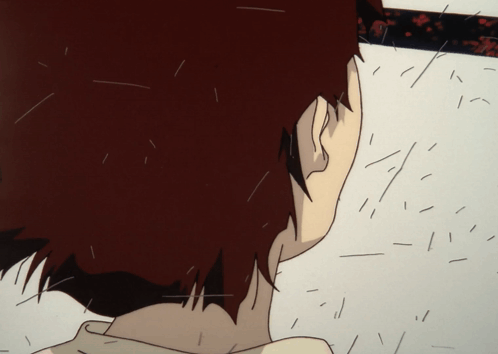 A Close Up Of A Person 'S Head With A Few Lines Coming Out Of It GIF
