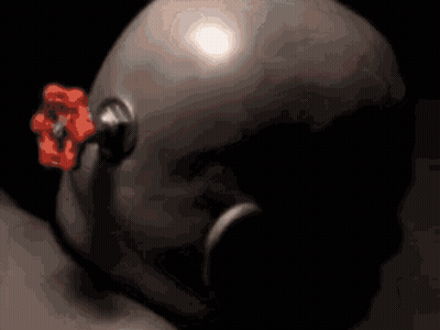 A Close Up Of A Person 'S Head With A Flower In It GIF