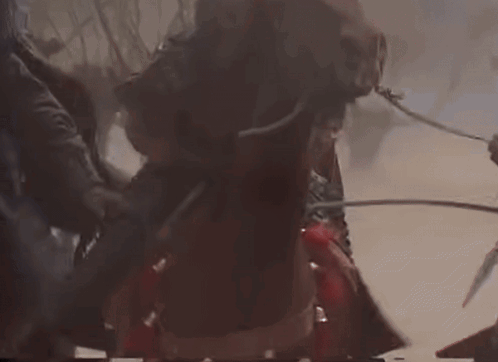 A Close Up Of A Person 'S Head With The Words " Is My Head Still Attached To My Body Huh ? " GIF