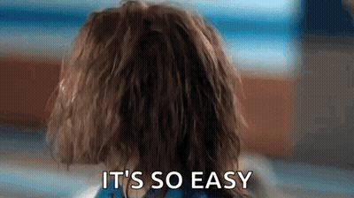 A Close Up Of A Person 'S Head With The Words `` It 'S So Easy '' Written On It . GIF