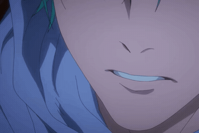 A Close Up Of A Person 'S Mouth With A Blue Background GIF