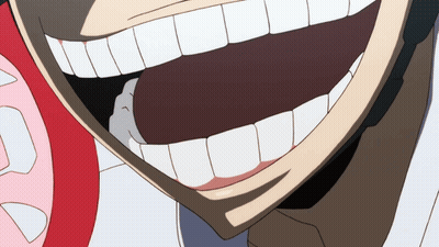A Close Up Of A Person 'S Mouth With A Large Smile On It GIF