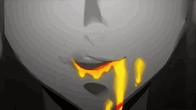 A Close Up Of A Person 'S Mouth With Lava Dripping From It . GIF