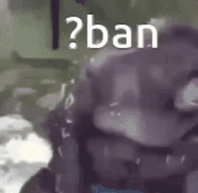 A Close Up Of A Person 'S Mouth With The Words `` Ban '' Written Above It . GIF