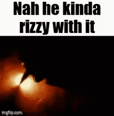 A Close Up Of A Person 'S Mouth With The Words `` Nah He Kinda Rizzy With It '' GIF