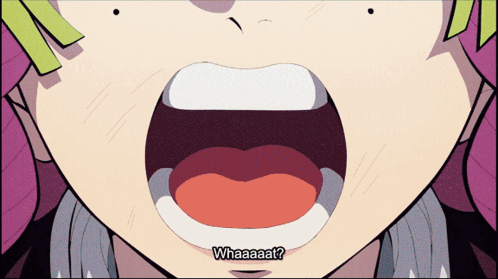 A Close Up Of A Person 'S Mouth With The Words Whaaaa Written On It GIF