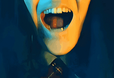 A Close Up Of A Person 'S Mouth With Their Tongue Hanging Out GIF