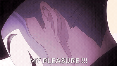 A Close Up Of A Person 'S Neck With The Words `` My Pleasure !! '' Written On It . GIF