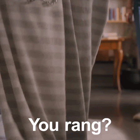 A Close Up Of A Person 'S Pants With The Words You Rang Written On It GIF