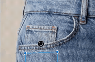 A Close Up Of A Person 'S Pocket On A Pair Of Blue Jeans . GIF
