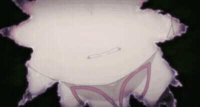 A Close Up Of A Person 'S Stomach With A Purple Glow Around It GIF