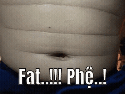 A Close Up Of A Person 'S Stomach With The Words Fat !!! Phe Written On It . GIF