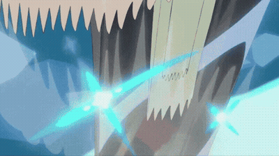 A Close Up Of A Person 'S Teeth With A Blue Light Coming Out Of It GIF