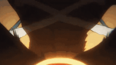 A Close Up Of A Person 'S Torso In A Dark Room With A Glowing Light Coming Out Of It . GIF